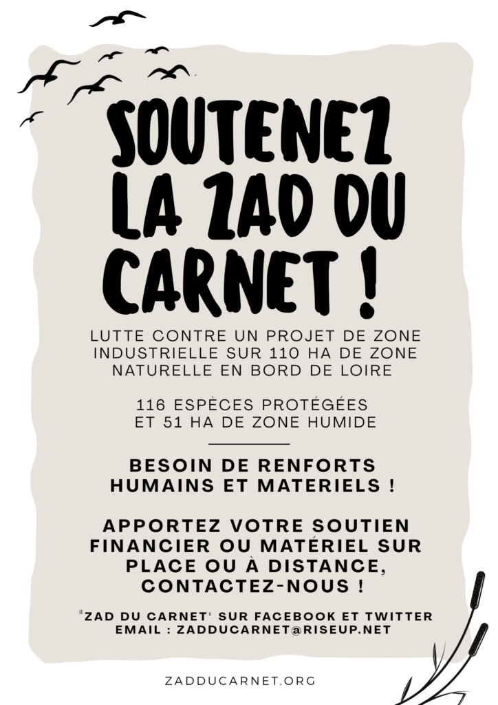 Affiche de soutien à la ZAD du Carnet